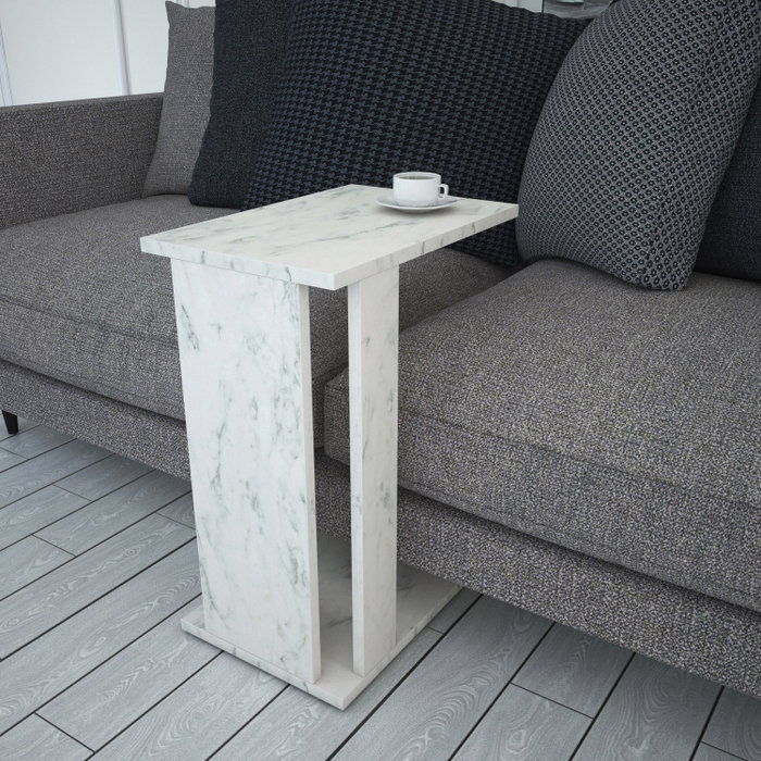 Hanah Home Mesa Auxiliar Pasific C Blanco y Negro 30x43x61cm Tablero Melamina 18mm